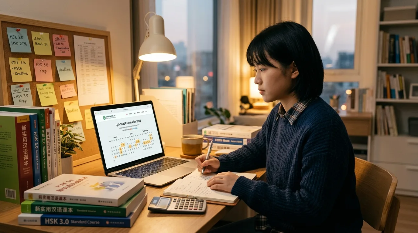 Lịch thi HSK 2026 trên trang chinesetest.cn cho du học sinh chuẩn bị hồ sơ