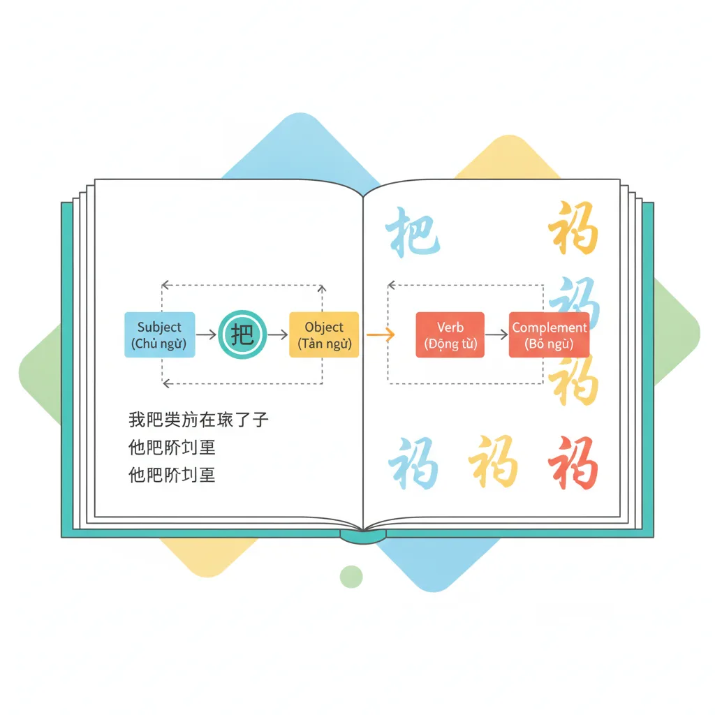 Cấu trúc câu chữ 把 trong tiếng Trung với các thành phần bắt buộc
