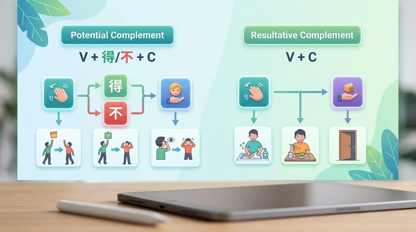 Cấu trúc bổ ngữ tiềm năng trong ngữ pháp tiếng Trung HSK 3