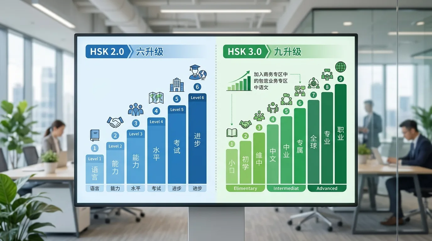 So sánh chứng chỉ HSK 2.0 sáu cấp và HSK 3.0 chín cấp hiện hành