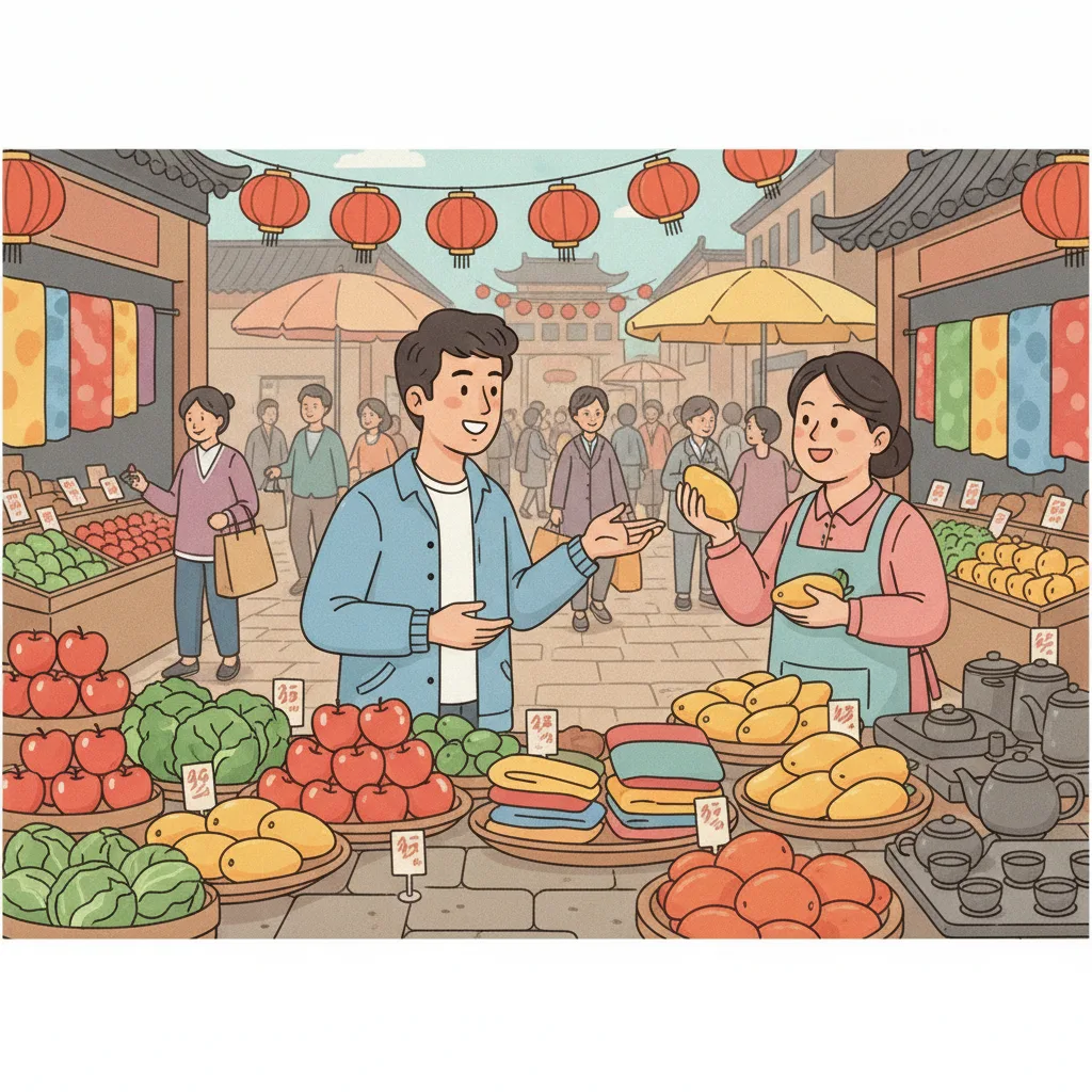 Câu giao tiếp tiếng Trung khi mua sắm và mặc cả tại chợ