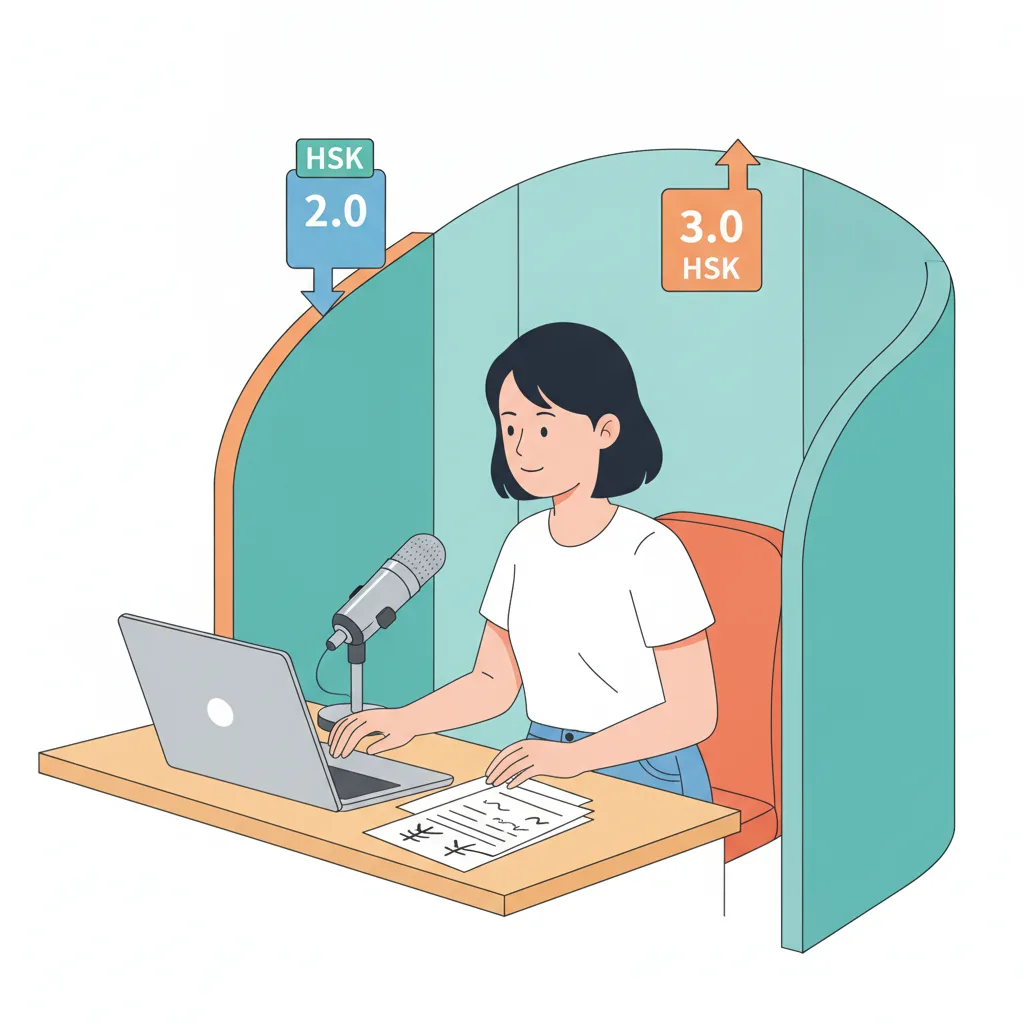 Thí sinh thi kỹ năng nói và dịch thuật trong kỳ thi HSK 3.0 mới