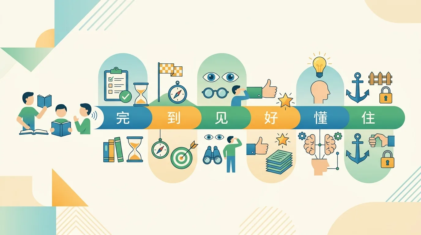 Bổ ngữ kết quả tiếng Trung: Cách dùng 完, 到, 见, 好, 懂, 住 chi tiết