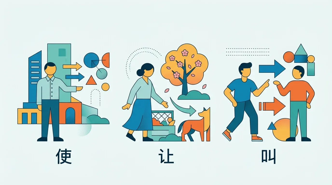 Câu kiêm ngữ 让/叫/使 trong tiếng Trung: Cách dùng và phân biệt chi tiết