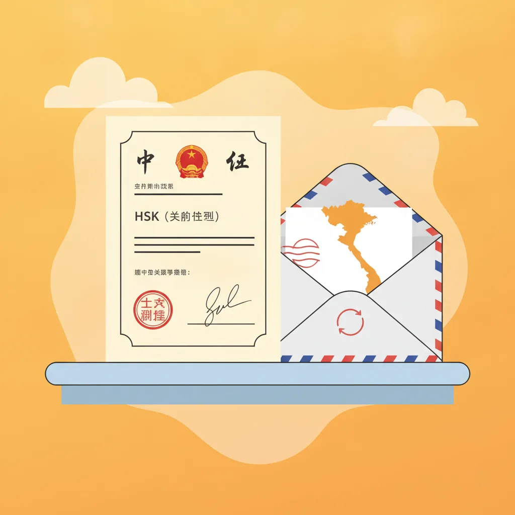Chứng chỉ HSK giấy chính thức được gửi về Việt Nam qua đường bưu điện
