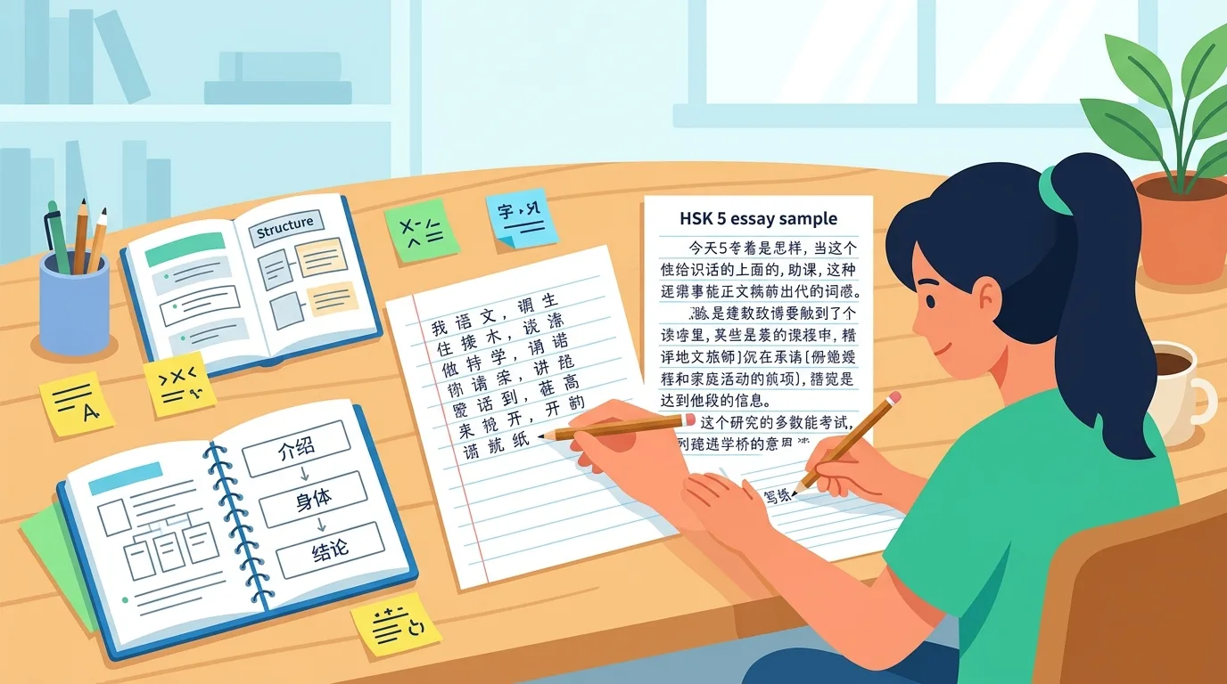 Ví dụ bài viết mẫu HSK 5 đạt điểm cao câu 99 và 100