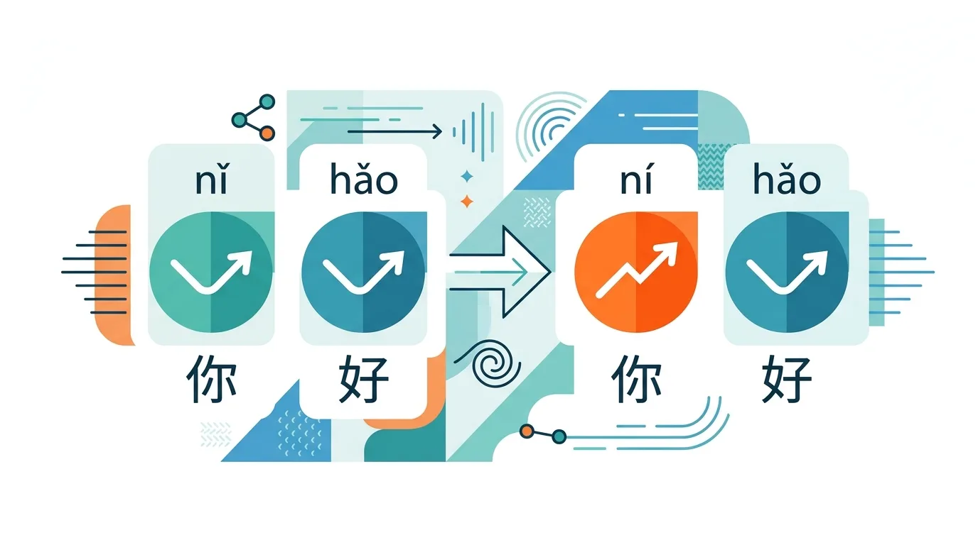 Sơ đồ quy tắc biến điệu thanh 3 tiếng Trung trong giao tiếp hàng ngày