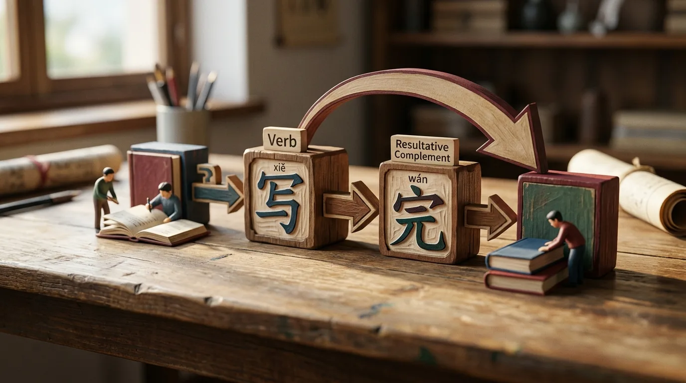Công thức bổ ngữ kết quả tiếng Trung HSK 3 kèm ví dụ minh họa