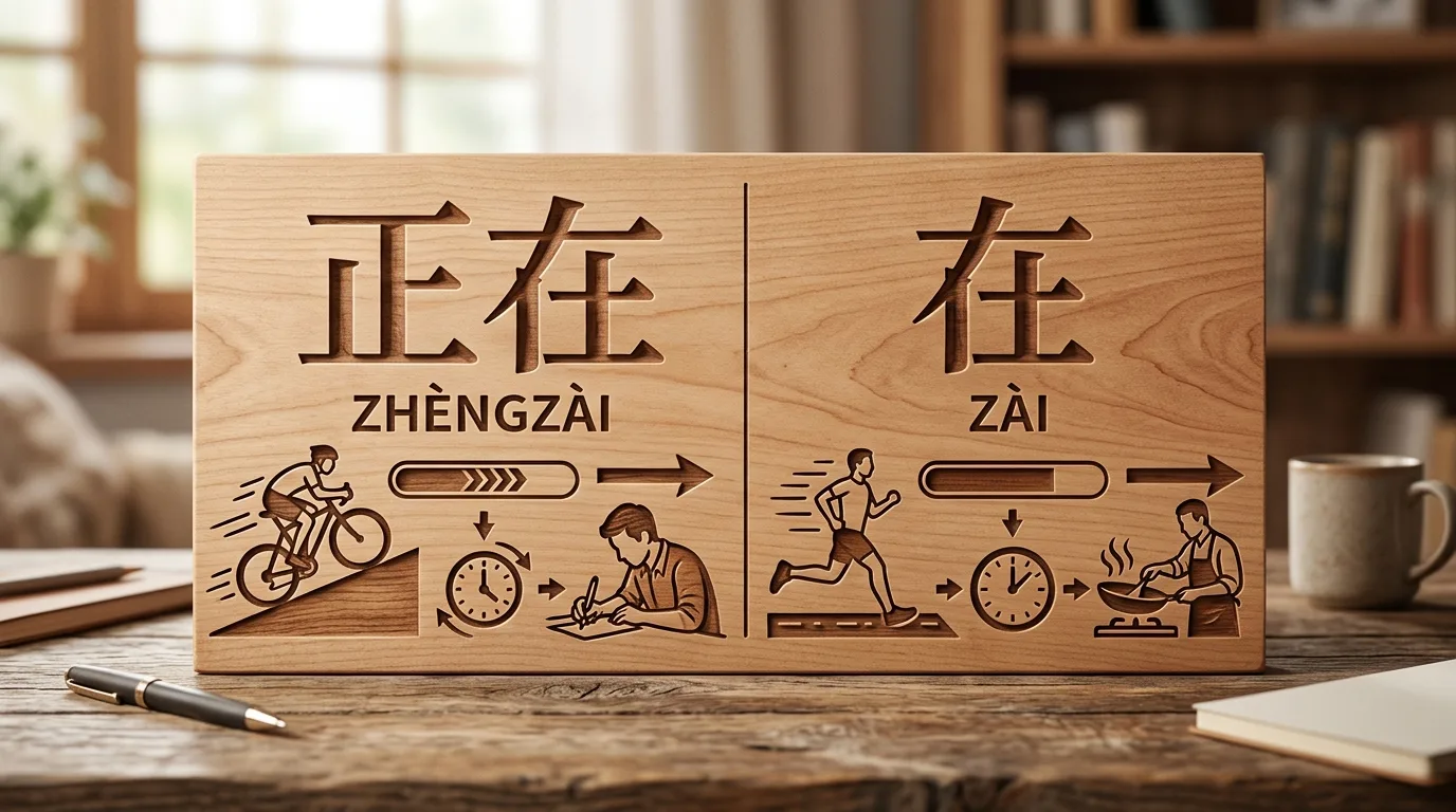 So sánh sự khác biệt giữa đang và tại trong ngữ pháp HSK 3