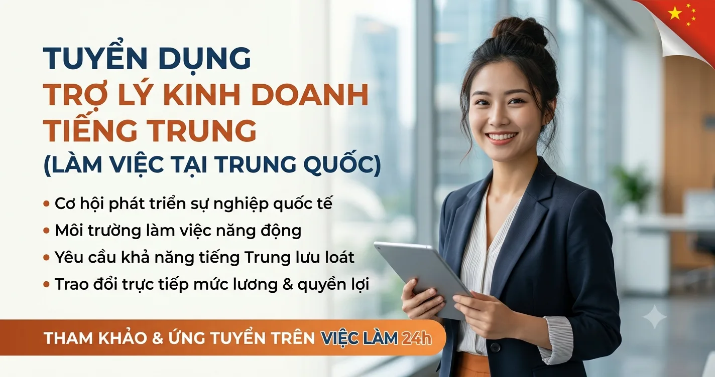 Tuyển dụng Trợ lý Kinh doanh Tiếng Trung – Làm việc tại Trung Quốc