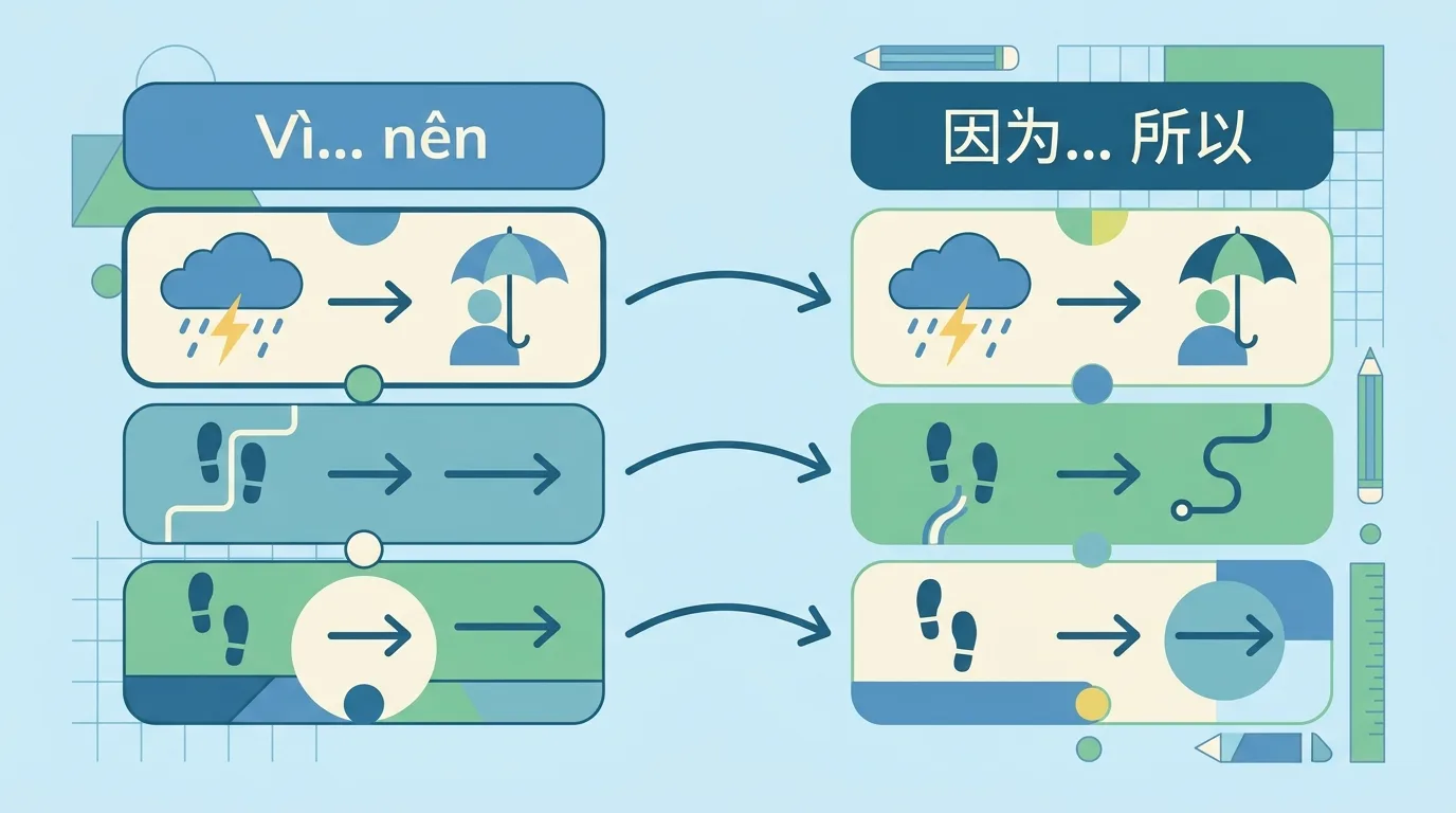 So sánh câu nhân quả tiếng Trung và tiếng Việt dễ hiểu