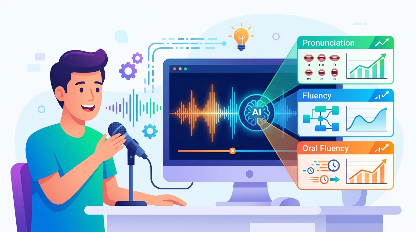 AI chấm điểm Speaking trong PTE phân tích phát âm và độ trôi chảy