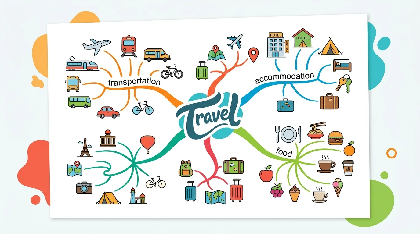 Sơ đồ tư duy mind map nhóm từ vựng tiếng Anh theo chủ đề trực quan