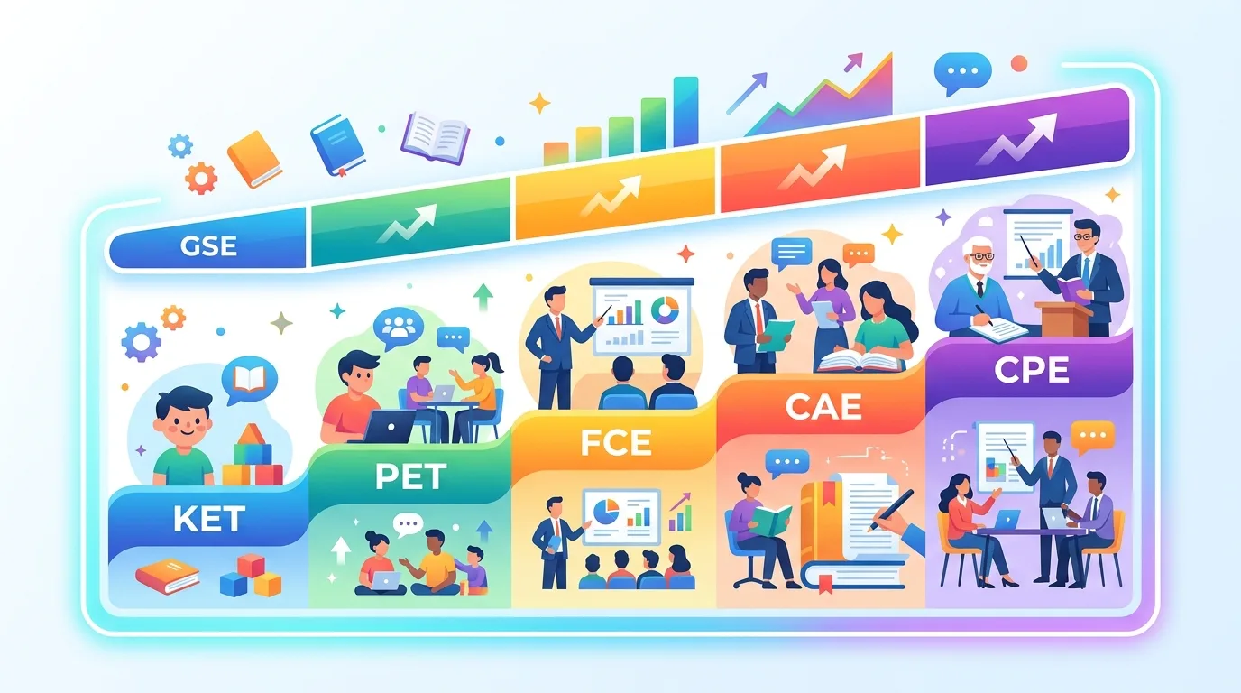 Bảng đối chiếu điểm GSE với các chứng chỉ Cambridge từ KET đến CPE