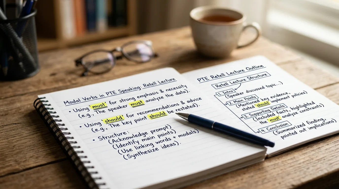 Áp dụng must should tóm tắt kết luận retell lecture tăng điểm ngữ pháp PTE