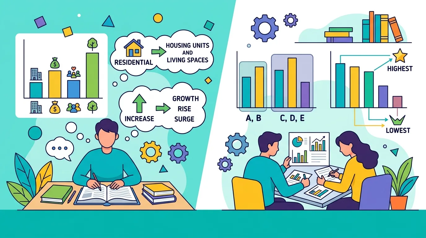 Kỹ thuật paraphrase từ vựng và nhóm số liệu khi miêu tả biểu đồ PTE