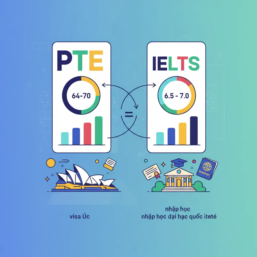 PTE bao nhiêu điểm tương đương IELTS 6.5? Bảng so sánh chi tiết 2025