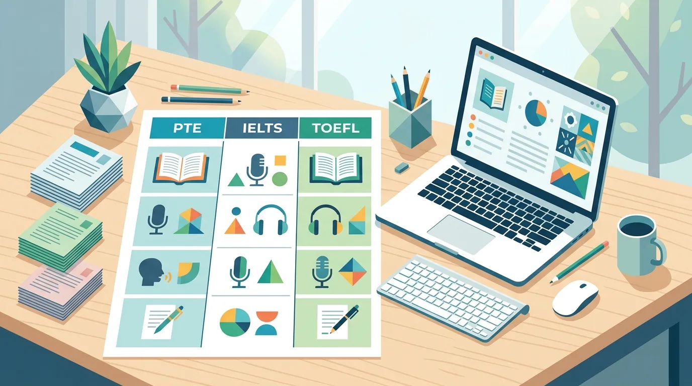 Cấu trúc bài thi PTE IELTS TOEFL so sánh chi tiết từng phần thi