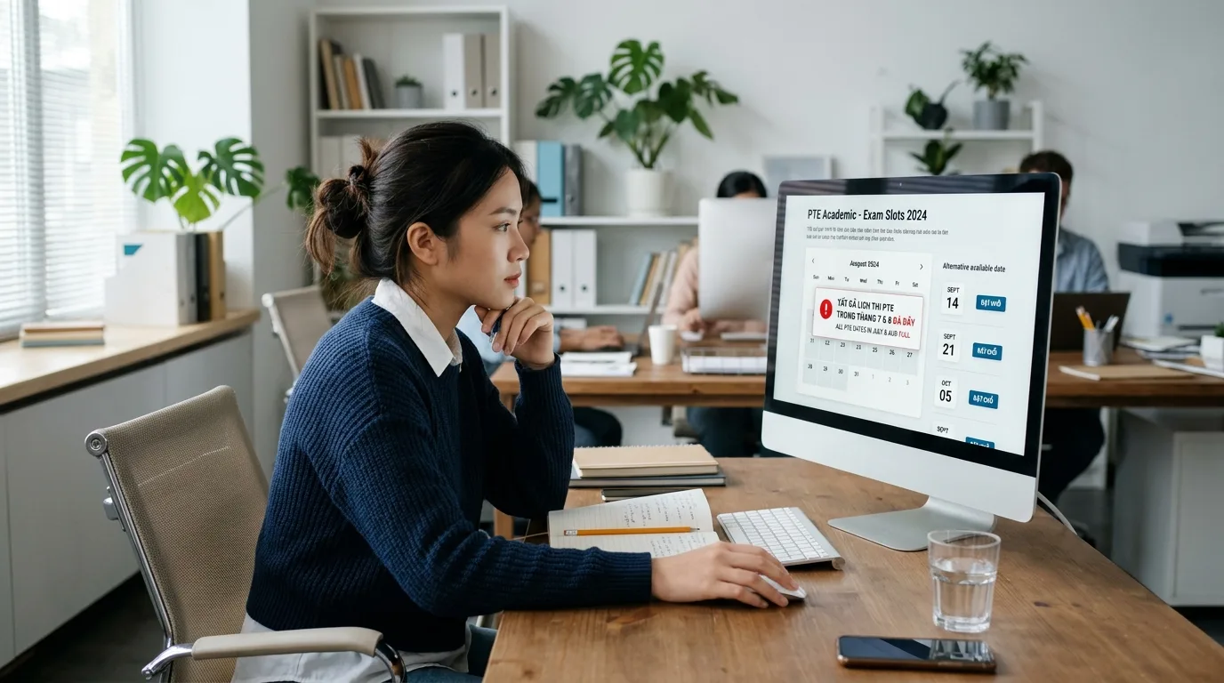 Cách xử lý khi hệ thống báo hết slot thi PTE