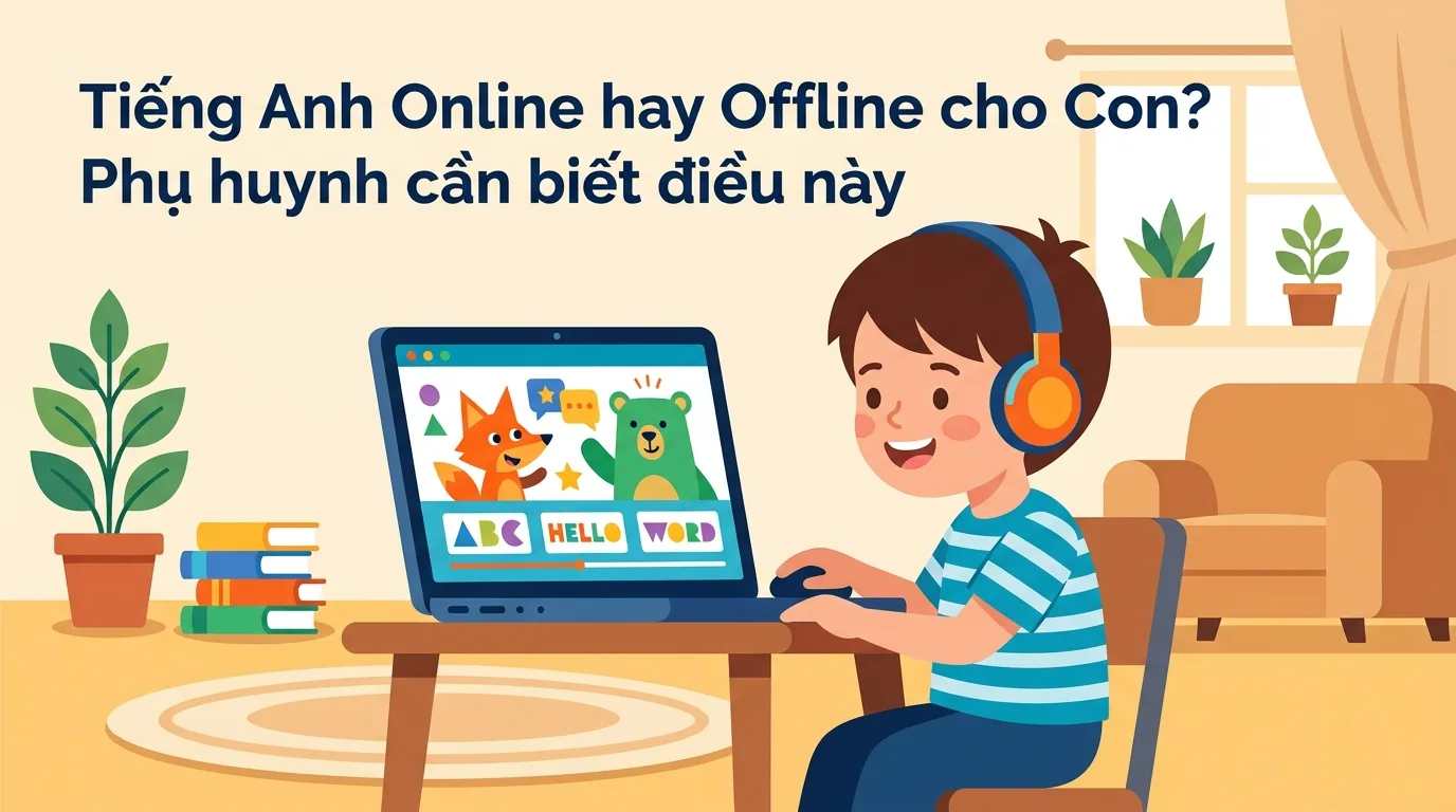 Trẻ học tiếng Anh online tại nhà qua màn hình máy tính hiệu quả