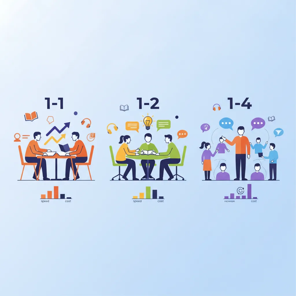 Học 1-1, 1-2 hay 1-4: Hình thức học tiếng Anh nào phù hợp với bạn?