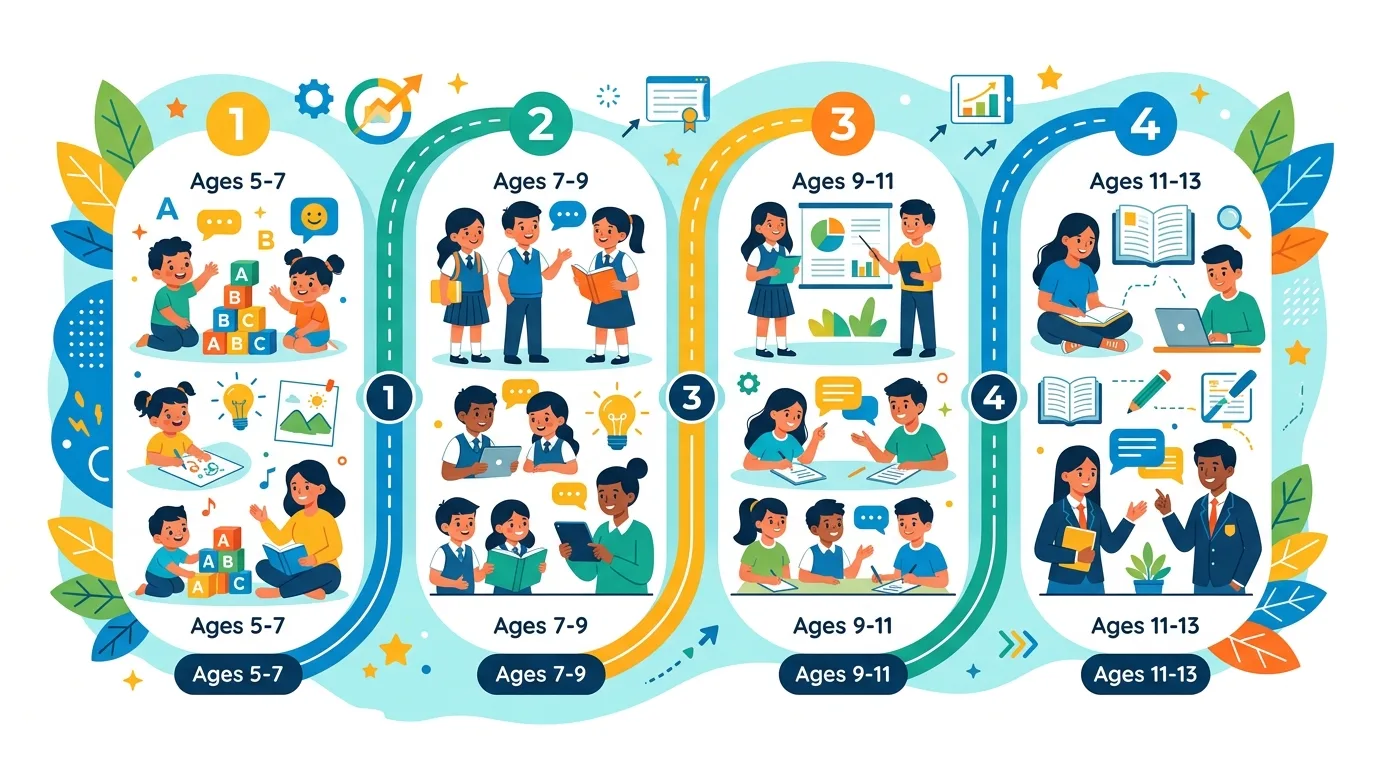 Lộ trình 4 cấp độ PTE Young Learners phù hợp mốc phát triển nhận thức của trẻ