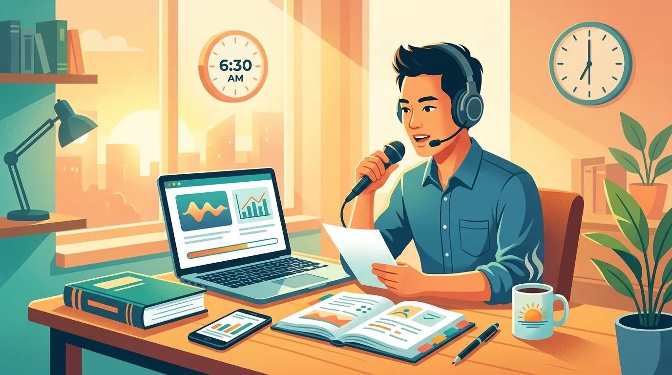 Khung giờ vàng luyện PTE Speaking và Listening theo nhịp sinh học buổi sáng