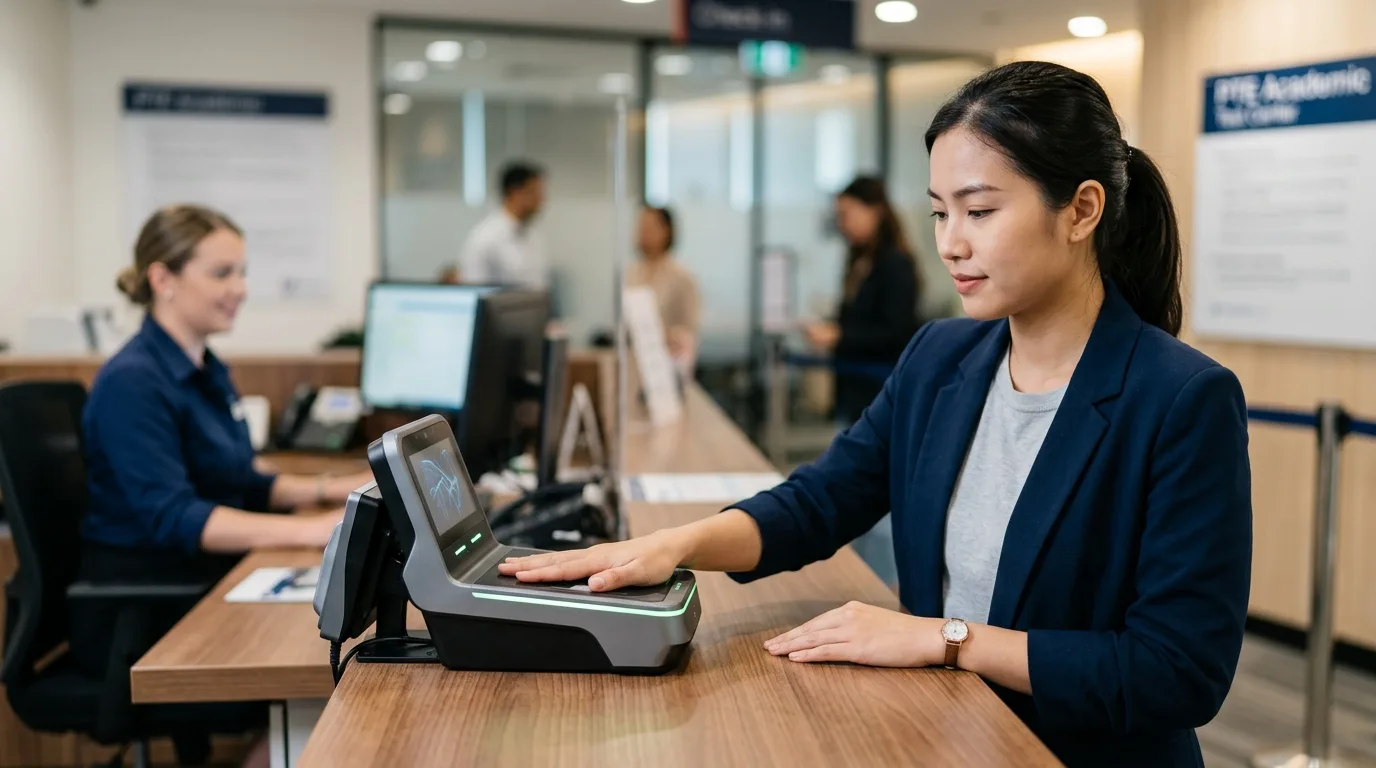 Quy trình quét tĩnh mạch bàn tay Palm Vein tại trung tâm thi PTE