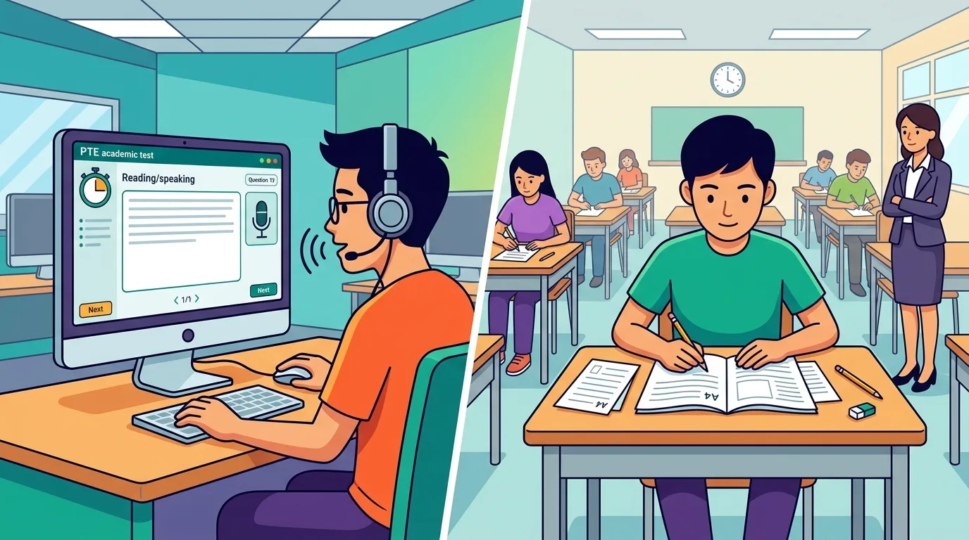 So sánh độ khó giữa bài thi PTE và IELTS cho du học sinh Việt Nam