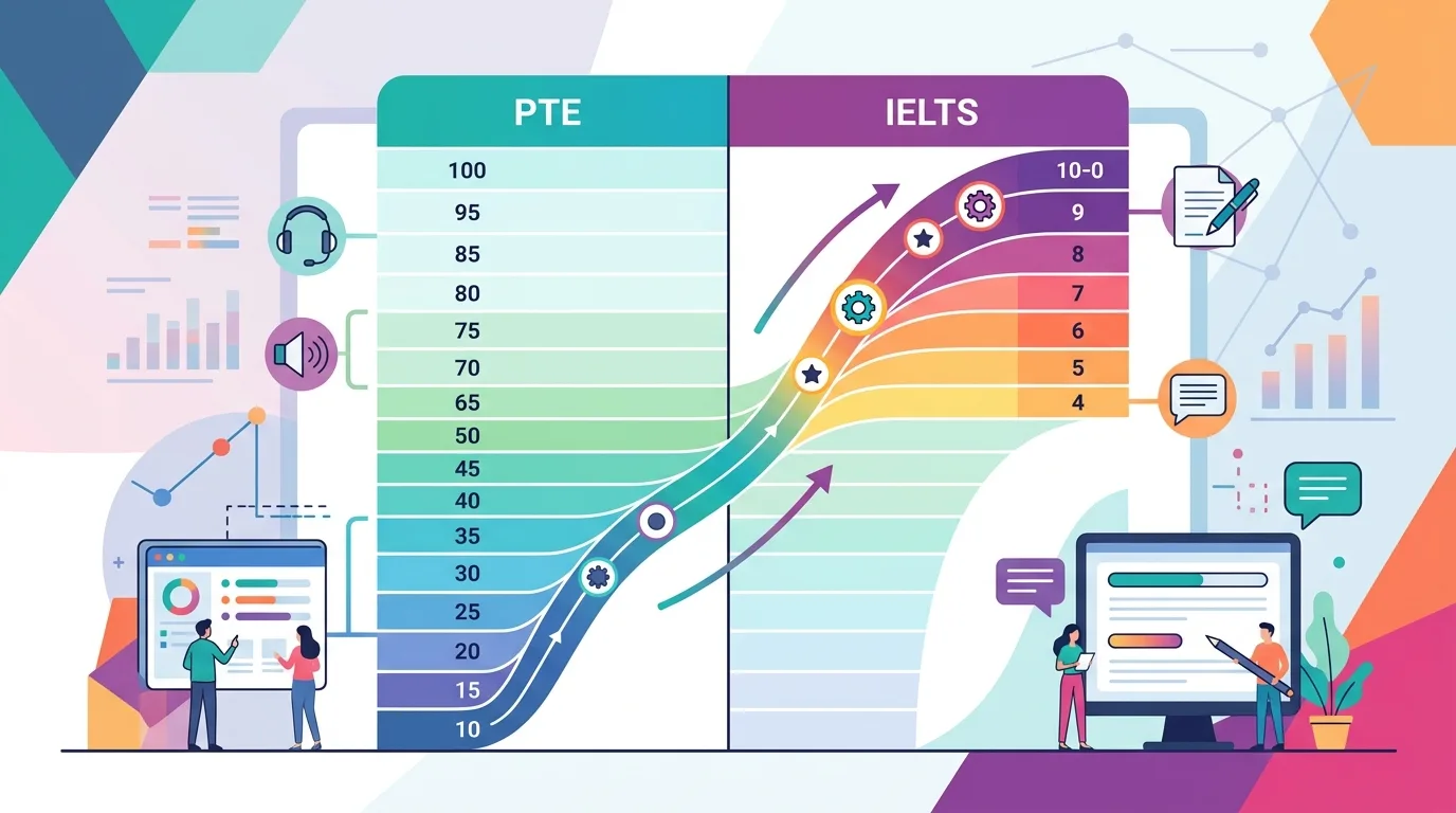 So sánh sự chênh lệch thang điểm PTE và IELTS ở các band cao